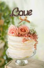 AMFIN Love Cake Topper for Engagement / Valentines Day / Anniversary Party for Decorations / Anniversary Cake Decorating Items / Valentine Cake Topper / Cake Accessories for Decoration - Rose Gold