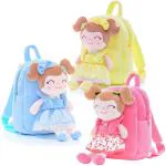 Toyshine Combo Pack of 3 , 9 Inches Mini Backpack,Plush bag with Soft doll for Kids