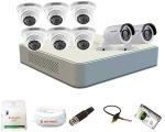 HIKVISION 7A08-COT/ECO Infrared 720p FHD 2MP, 1MP Security Camera Kit (White)