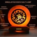 Global Aroma Mini Om Himalayan Rock Salt Lamp for Positive Energy,Ideal for Home Decor