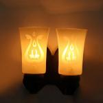 Afast New Stylish Twins Hand Decorative Colorful Glass Wall Lamp Light With Royal Wooden Fitting DN-2wA27####Home decore####Wall Lamp###Lamp cover