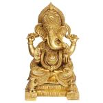 ARTVARKO Handmade Brass Ganesha Statue - 18 inch