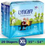 lyficare Classic Pants-Adult Diaper|XL-20Pcs|Pack of 2|Waist Size:88-137Cm|35-54Inch| Adult Diapers - XL (20 Pieces)