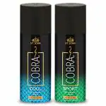 ST.JOHN Cobra Deodorant Body Spray for Men & Women | 24 Hours Limited Edition Long lasting Cool & Sports Deodorant (300ml, Pack of 2)