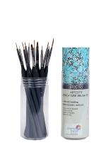 Brustro Black Brown Artists Watercolour And Acrylic Miniature Brush Set Of 12