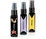 Geeleemitti Natural Mango + Lavender + Jasmine Fragrance Pocket Perfume Combo Pack of 3, Water Based with 0% Alcohol & Child Friendly Perfume - 24 ml (For Men & Women)