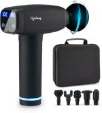 Lifelong LLGM09 Gun Massager Deep Tissue Body Massage Machine For Pain Relief | 6 Specialized Heads | LED Touch Panel |3000 Stroke per min| 30 Speed Level Massager Machine For Full Body with Premium Carry Bag (1 Year Warranty, Black)