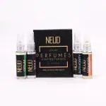 NEUD Luxury Perfume Gift Set for Men - Long Lasting Eau de Parfum (Citrus, Lavender, Cedarwood, Vanilla)- 1 Pack (4 x 10ml Vials)
