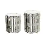 Mili Mercury Stainless Steel Dabba l Steel Container l Vertical Steel Canister l Ubha Dabba l Deep Dabba l Storage Container l Deep Canister - Russian (800-1150 ml) Rainbow Finish, Set of 2 pcs