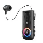 Portronics Harmonics Klip 5 Retractable Bluetooth Calling Earphone with Upto 15 Hour Playback, Vibration Prompt, LED Battery Display, HD Clarity Mic, Voice Assistance, Type C Charging(Black)