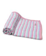Mi Arcus Cotton Striper Knitted Pink Baby Blanket 100x75 cm for Girls Boys Kids Infants Toddlers