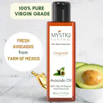 Mystiq Living - Avocado oil (100% Pure & Cold Pressed) for Hair, Skin and Face | Avocado Hair Oil for Hair Growth, Moisturizing Skin ,100% Pure & Natural - 50 ML