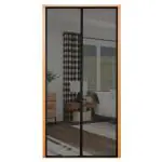 LifeKrafts Black Polyester Mosquito Net Curtain for Doors with Magnets 230 cm x 120 cm