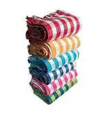 ASH Traders Multocolor Handloom Solid Large Bath Towels for Men and Women Khadi Cotton, 36 x 72 inch (pack of 5)
