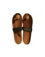 Indigenous Wooden Brown Wooden Acupressure Khadau Health Care Slippers for Men and Women