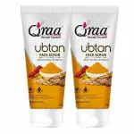 Qraa Ubtan Face Scrub For All Skin Type With Turmeric & Saffron For Tan Removal, Glow & Radiance | Pack of 2 X 100g