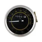 TOPBIRD TBRE-160A Analog Speedometer Odometer Speed Gauge for Bullet Classic Electra and Standard 350cc and 500cc Motorcycles (Black, 0-160 km/h, 0-100 Mi/h)