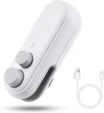 DHVYANT MART Portable Mini Sealing Machine | 2 in-1 USB Rechargeable Magnetic Heat Sealing & Cutting machine | Bag Sealer | Portable Handheld Vacuum Sealer for Food | Plastic Bags Sealing Machine | Mini Heat Sealer (Multi, Pack of 1)