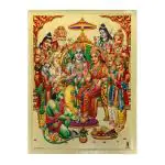 Hawai Gold Plated Shree Ram Darbar Poster for Worship Use 5x7 inch SFDI00595_NOF