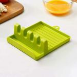 See Inside Cutlery Kitchen Rack Plastic 4 Slots Cooking Utensil Storage Rack Plastic Spoon Rests Mat Stand Heat Resistant Cooking Spatula Holder Tray Kitchen Gadgets