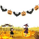 Festiko Halloween Banner Halloween Decor With Bat And Pumpkin Halloween Garland For Mantel Fireplace Home Indoor Outdoor Office Bat Pumpkin Kit Halloween Party Decoration Supplies