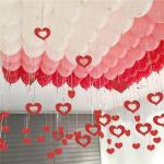 Party Propz Red Rubber Glitter Stars And Tinsel Curtain Hanging Ceiling Decorations Balloon Swirls