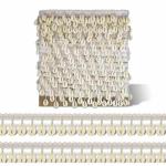 LACESNMORE Shell lace black cowri hanging trim beads latkan jhalar blouse sleeve saree pallu Tassle ribbon border crafting matarial embroidery kit lace (Cream, 8.5metre)