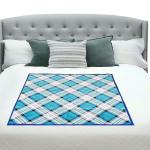 ARADENT Non Woven Water and Dust Resistant Bed Server, Food Mat , Dashtarkwan , Picnic Mat , - Geometric Blue, 36x36 Inches(Pack of 1)