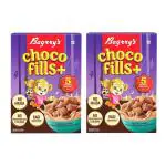 Bagrrys Choco Fills Plus | 5 Grain Goodness | Ragi Advantage | Source of Fibre | Kids Cereal | Choco Fills, 250 g Box Each (Pack of 2)