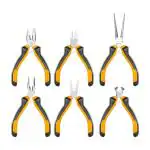 INGCO 6 Pcs Pliers Set, Including Combination Pliers, Diagonal Cutting pliers, Needle Nose Pliers, Long Nose Pliers, Flat Nose Pliers, End Cutting Pliers for handcrafts, model making, jewelry making