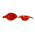 Caffeine Red Ceramic Dip And Sauce (Set Of 2)