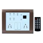 Artistic Device of letters C and L Remote Controlled Switcher for 4 lights and 1 Fan Brown
