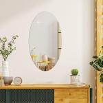 WIGZA Ovel Shape Sticker Mirror (20*30) : Makeup Mirror Glass Bathroom Wall - Decorative Plain Wall Mirror Glass for Home, Bedroom, Living Room, Drawing Room, Hall, Wash Basin-1PC