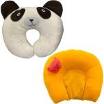 Chinmay Kids Combo of New Born Baby Soft Head Support Pillow with Mustard Seeds & Baby Soft Neck Support Pillow for Head Shaping (0-12 Months, Pack of 2) (White- Yellow)