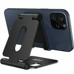 ELV Mini Aluminum Adjustable Holder Stand Dock Mount for All Smartphones (Mini Black)