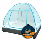 Supreme On Blue Mosquito Net for Queen Bed, 6.5 Feet X 6 Feet Blue Premium Machardani, Strong and Durable, Tent Type, Foldable, Corrosion Resistant [200 Cm X 180 Cm X 140 Cm]