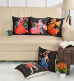 GoCose Home 16x16 Inch Set of 5 Decorative Cushion Pillow Covers for Sofa & Couch - Indoor Outdoor Home Decoration - Multicolor