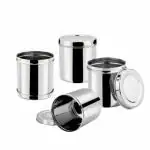 Vinod Stainless Steel Deep Dabba 3000 ml/ No.14 - Set of 4 pieces