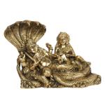 ARTVARKO Handmade Brass Laxmi Vishnu Rest Upon Shesha Naag - 13 x 5 x 9.5 inch