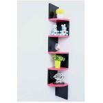 Shan Handicrafts Wall shelf zigzag corner shelves living room and bedroom ,& office wall decorative wall floating wall hanging MDF (Medium Density Fiber) Wall Shelf (Number of Shelves - 5, Black, Pink)