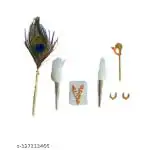 P S TRADERS Radha Krishan ji Shringar ( 1 Mor Pankh + 2 Chamak + 1 Mala + 1 Banshi + 1 Jodi Kundal )