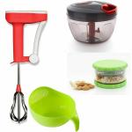ODD M EVEN Quick Handy Chopper, Crusher, Strainer and Whisk Kitchen Tool Set