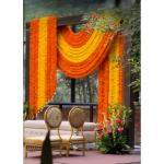 DIPTI HANDICRAFT 10 Pcs Marigold flower Toran with Bells Indian Decoration item House Entrance Decor Door Hanger Indian Traditional New Home, House Warming, Mehendi function, Dholki,Garden, Pooja, Diwali, Navratre, Durga Pooja, Weddings Décor events