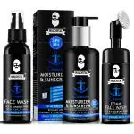 Muuchstac Ocean Skin Care Combo - Face Wash, Foam Face Wash and Moisturizer & Sunscreen | Set of 3