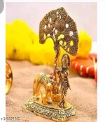 BHCPL Brass Vishnu Lakshmi with Nagu Statue for Car Dash Board Mandir | Height : 3 inches