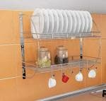Dignity Wall Mount Kitchen Dish Rack Plate Cutlery Stand Steel Kitchen Rack Utensil