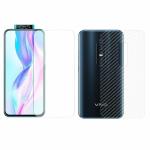 Kite Digital Vivo V17 Pro Back Screen Protective Film Carbon Fiber Skin Transparent Screen Guard Sticker & Premium Tempered Glass Screen Protector