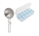 First Front Aluminium Tadka Pan With Solid Plastic Egg Carry Tray Holder and (Multicolour, Pack of 2)