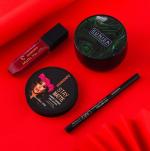 DAIMANPU CC, BB, Aircushioned Foundation with Maroon Lipstick, Comapct and Black Eyeliner (Pack of 4)