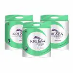 Kressa 3Ply Toilet Paper Roll - 12 Tissue Rolls x 300 Pulls(3600 Pulls) Bathroom Tissue
